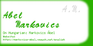 abel markovics business card